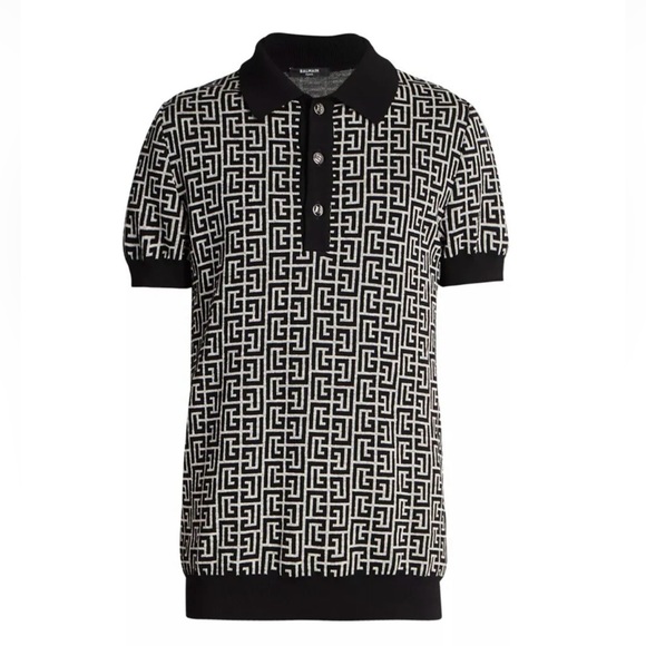 Balmain Monogram Wool & Linen
Polo Shirt - Picture 1 of 6